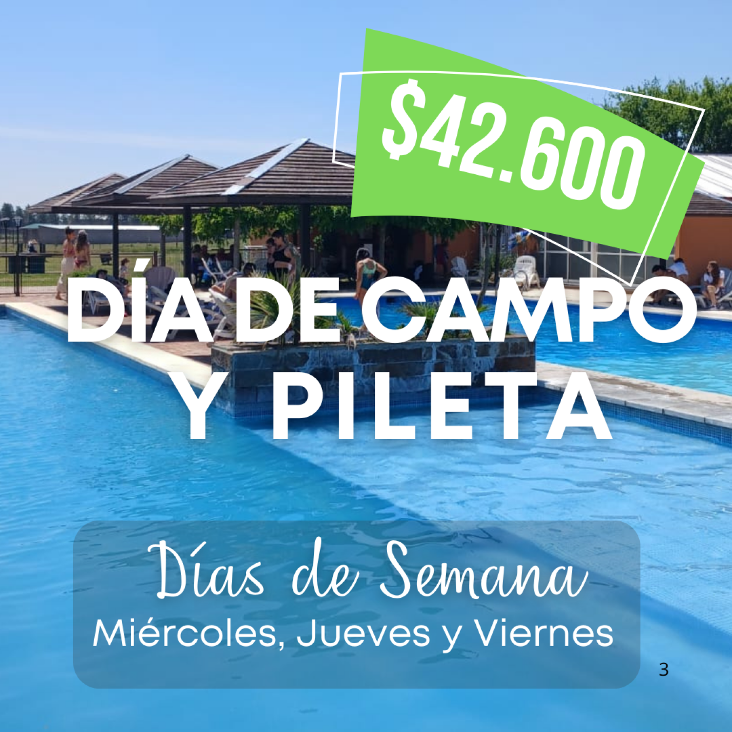 Viernes 7 de Febrero | DÍA DE CAMPO Y PILETA | ¡Reservá sólo con el 20% ...